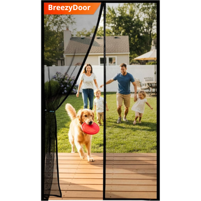 Magnetic Screen Door – Hands-Free, Bug-Proof & Pet-Friendly
