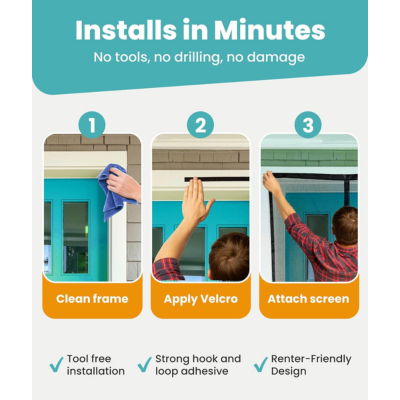 Magnetic Screen Door – Hands-Free, Bug-Proof & Pet-Friendly