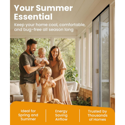 Magnetic Screen Door – Hands-Free, Bug-Proof & Pet-Friendly